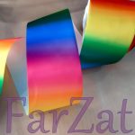 Panglica satinata curcubeu - 7 cm - imagine 6