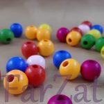 Margele lemn colorate - 1,4 cm