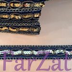 Aplicatie textila cu paiete cod 123 - Negru cu auriu - imagine 2