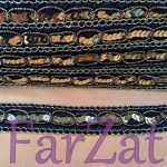 Aplicatie textila cu paiete cod 123 - Negru cu auriu