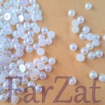 Jumatati de perla de lipit 6 mm - Alb ab - imagine 2