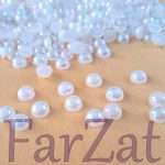 Jumatati de perla de lipit 6 mm - Alb ab - imagine 3