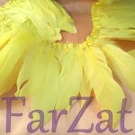 Banda cu pene de porumbel la metru - Galben - imagine 2