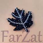 Aplicatie cu strasuri si margele - Model frunza cod 67 - imagine 4