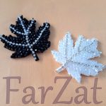 Aplicatie cu strasuri si margele - Model frunza cod 67 - imagine 5