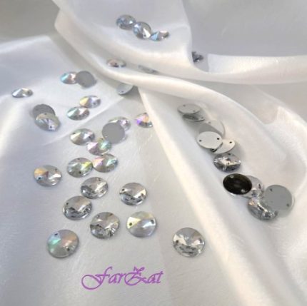 Pietre de cusut rotunde cu aspect Swarovski de 12 mm cod 108