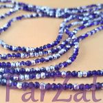 Margele cristal 4 mm - Albastru cu argintiu - imagine 2