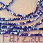 Margele cristal 4 mm - Albastru cu argintiu