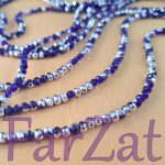 Margele cristal 4 mm - Albastru cu argintiu - imagine 5