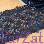 Aplicatie dantela elastica neagra 14 cm - Cod 360 - imagine 2