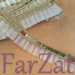 Terminatie din organza cu paiete aurii cod 15 - Ivoire - imagine 3