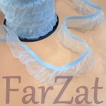 Elastic pe organza - Bleu