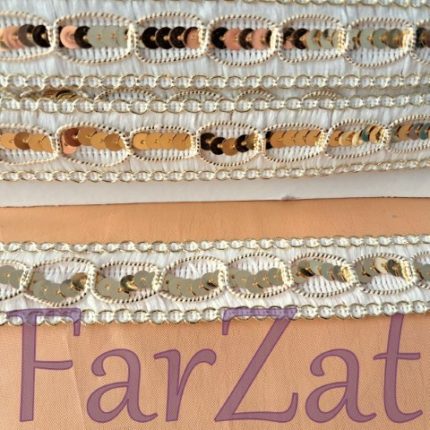 Aplicatie textila ivoire cu paiete - Cod 123