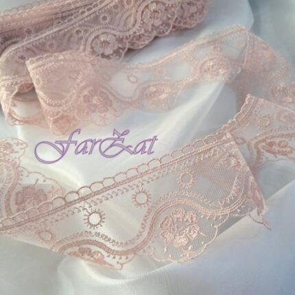 Dantela 6 cm roz prafuit - Cod 176