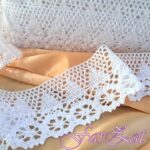 Dantela alba din bumbac 10 cm - Cod 473